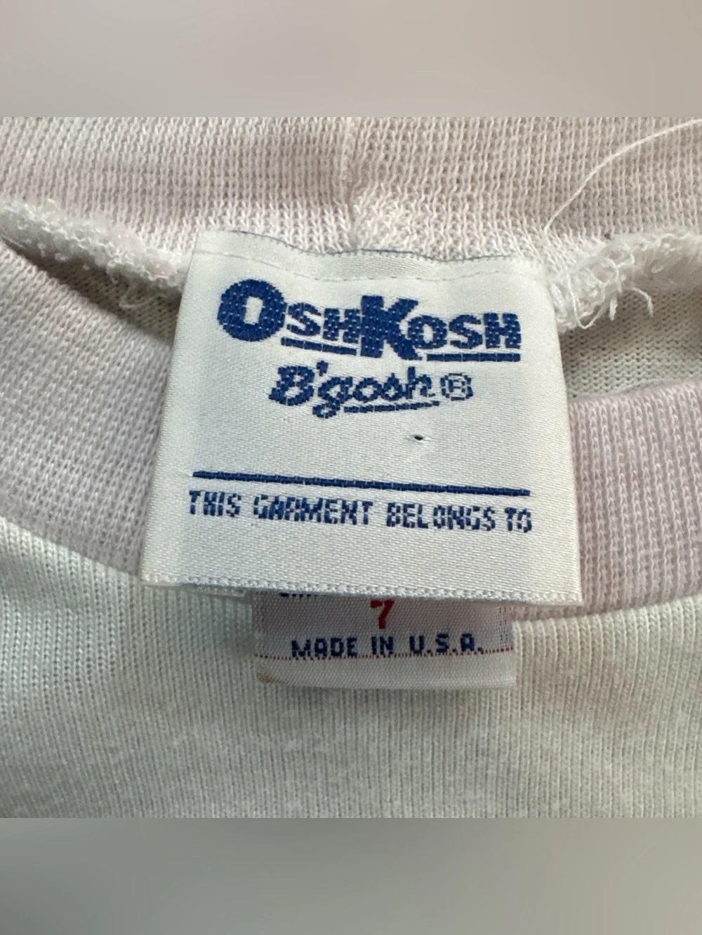 VTG 1991 OshKosh Bgosh Boys Size 7 Sailing School T Shirt 50/50 Colorblock USA